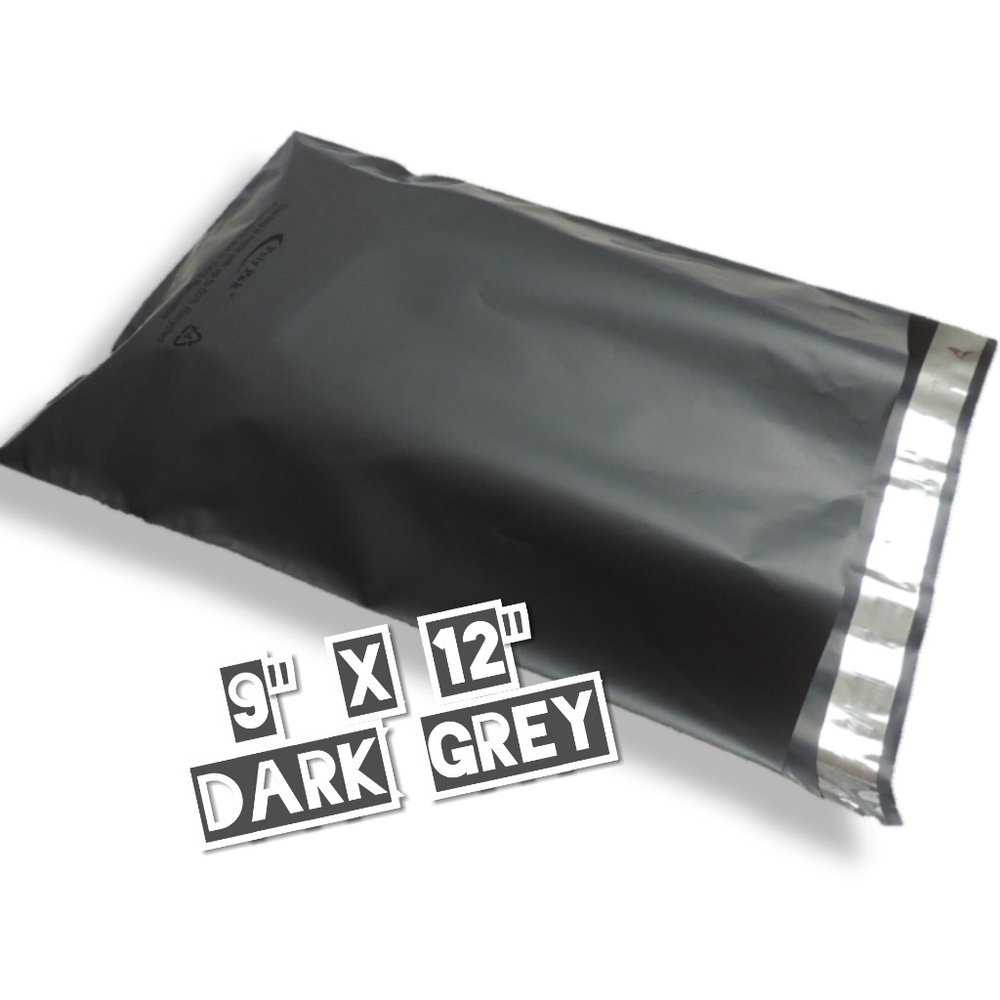 50 Dark Grey Poly Mailers 9x12 - Picture 2 of 3
